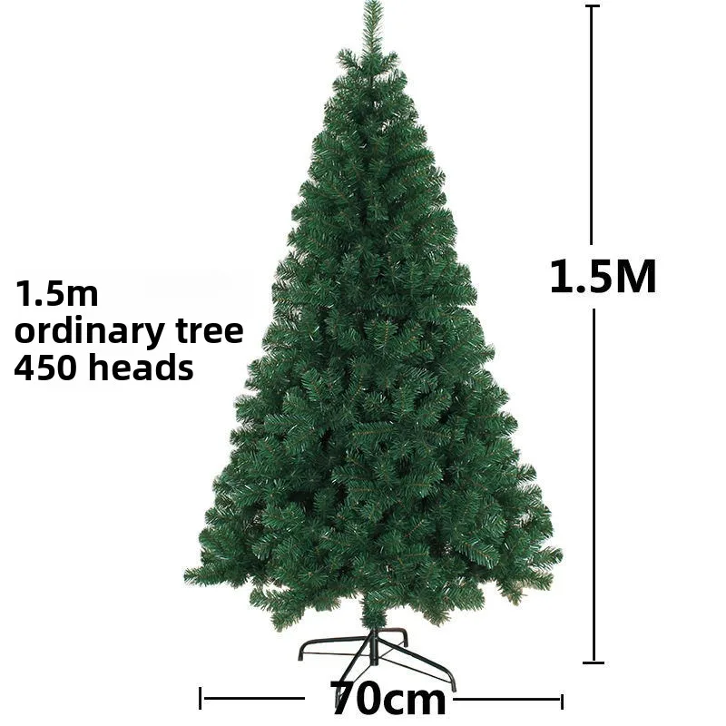 Cross-border Green Decorations Luxury Bare Tree Widening 1.2m/1.5/1 8 Christmas Tree Iron Feet