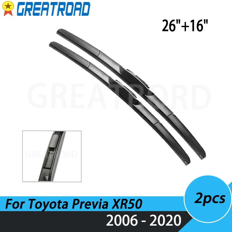 Wiper Front Hybrid Wiper Blades For Toyota Previa XR50 2006 - 2020 2019 2018 Windshield Windscreen Front Window 26