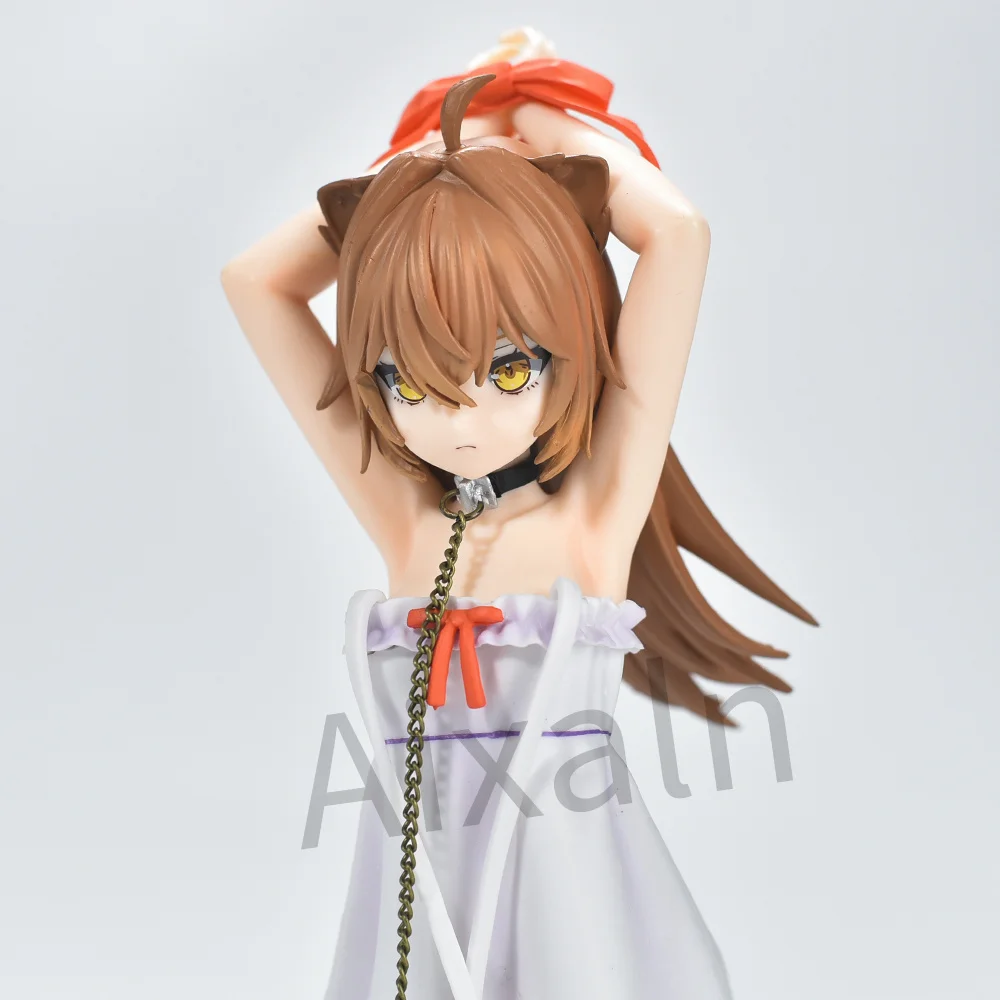 Aixlan Rurumi Leão Ajoelhado Vestido Branco Menina PVC Action Figure, Estatueta Colecionável, Presente de Natal, 21cm, Amine