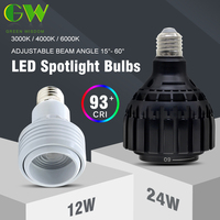 High Color Rendering Adjustable Beam Angle 15°-60° E27 85V-265V 12W 24W Focus Spotlight Bulbs LED Spotlight Bulbs