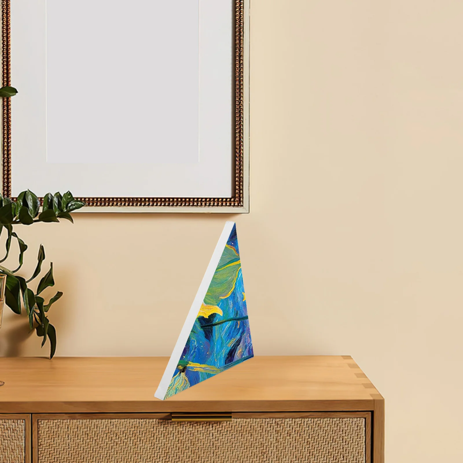 2Pcs Oil Painting Canvas Irregular Cotton Drawing Board Durable Panel for Students Artists Triangle Style 30cm Creative