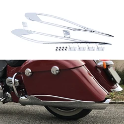 Motorcycle Pinnacle Chrome Saddlebag Protector Rails For Indian Roadmaster 15-20 Chieftain 14-18 Dark Horse 16-18 Chieftain14-18