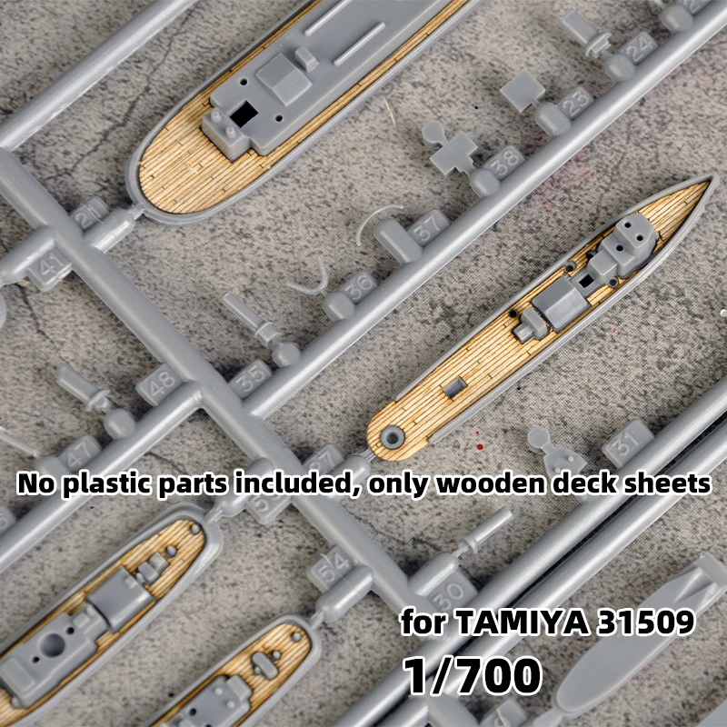 Modell-Upgrade-Teile, lasergeschnittene Holzdeckplatte mit Selbstklebefolie für Tamiya 31509 Military Tugger Set 1/700 – Detail 2