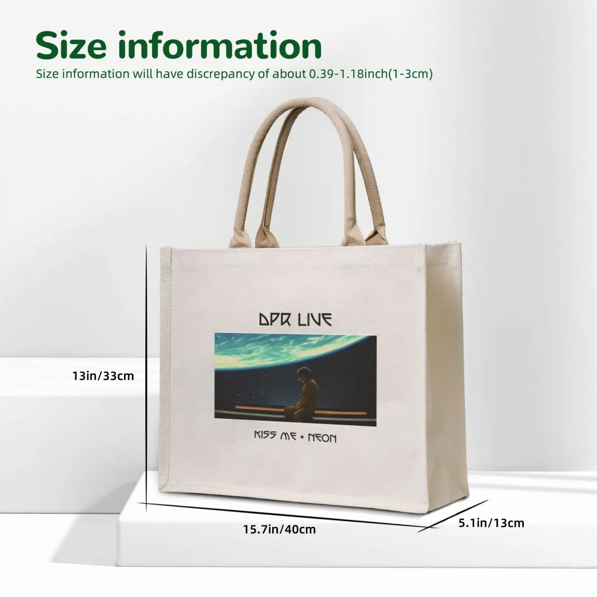 DPR LIVE Kiss Me + Neon Tote Bag eco pack canvas tote bags custom tote bag