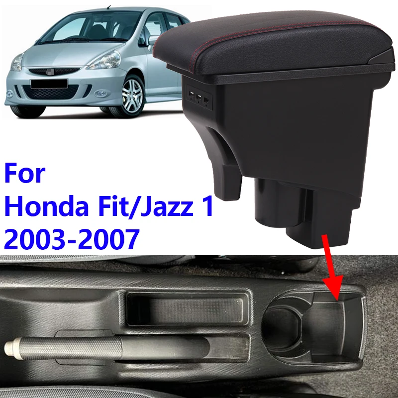 

For Honda Fit 1 armrest box for Honda Jazz Fit 2002-2007 interior center console storage box organizer Car interior accessories