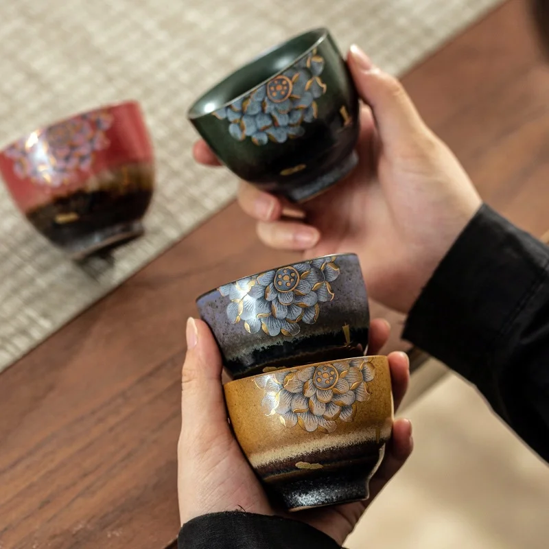 Portable Cerc Tea Cup Chinese Sle RuiHuo Owner Cup Single Porcelain Tea Bowl for Brewing Tea with Vintage Glaze