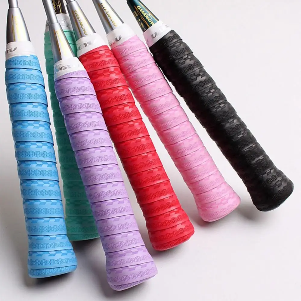 Embossing Badminton Racket Handle Grip Multicolor Sweat-absorbing Badminton Handle Wrapping Tape PU Anti-slip Tennis Handle Tape