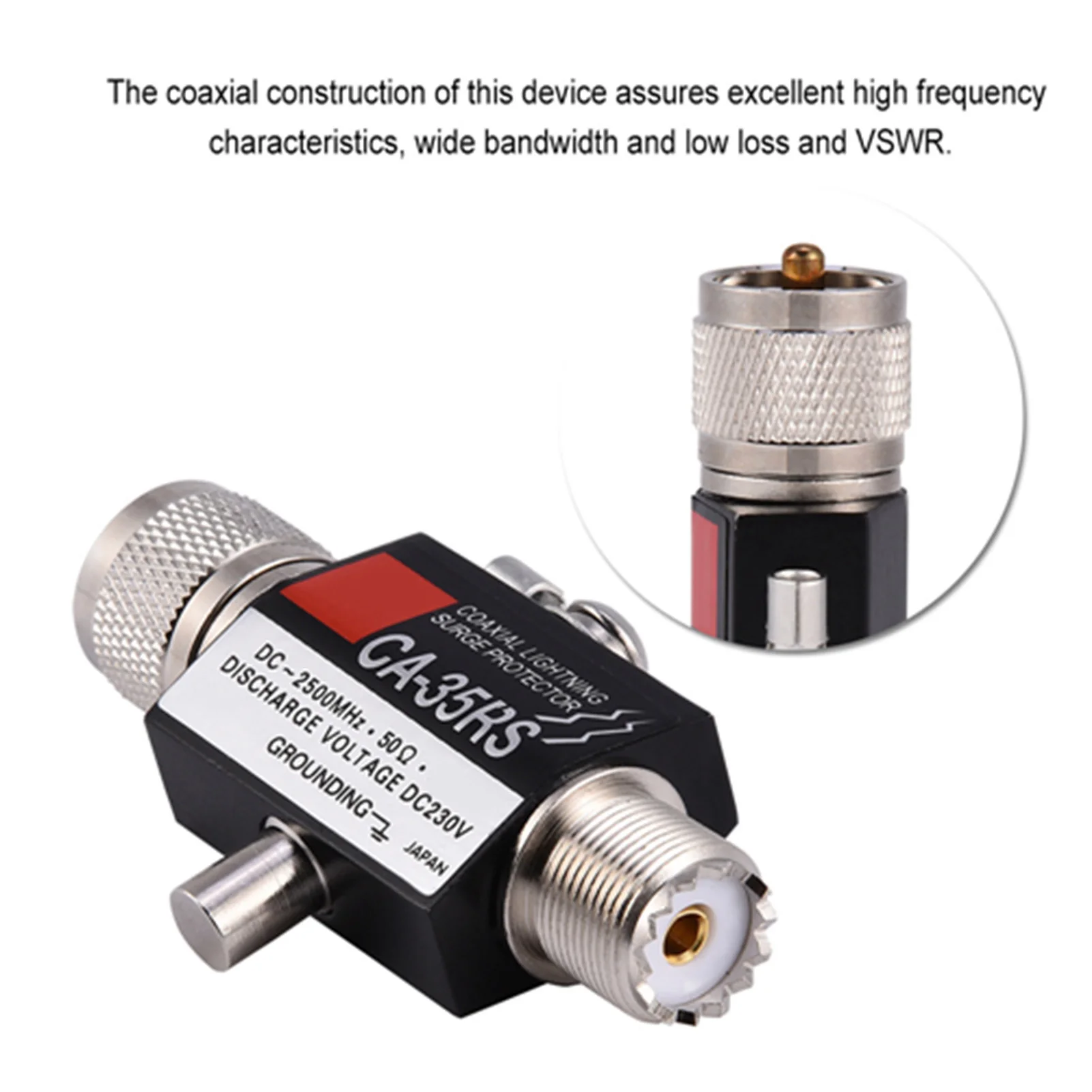 CA-35RS Coaxial Lightning  Protector Arrester Male to Female UHF Connector coaxial lightning protector lightning arrester