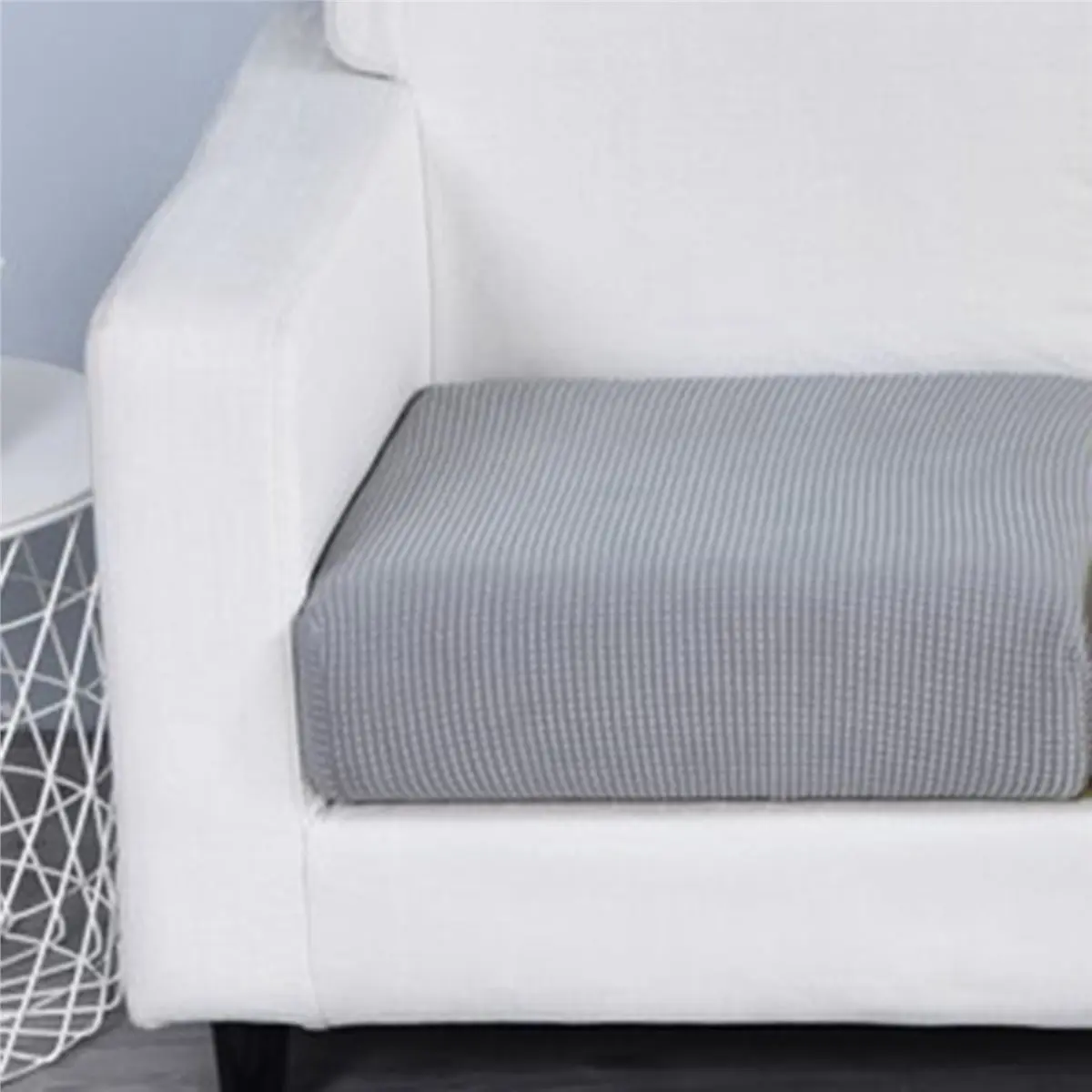 A56X 6X Stretch Sofa Cushion Cover High Stretch Fabric Sofa Seat Sofa Cover Fabric Sofa Cushion Cover Gray