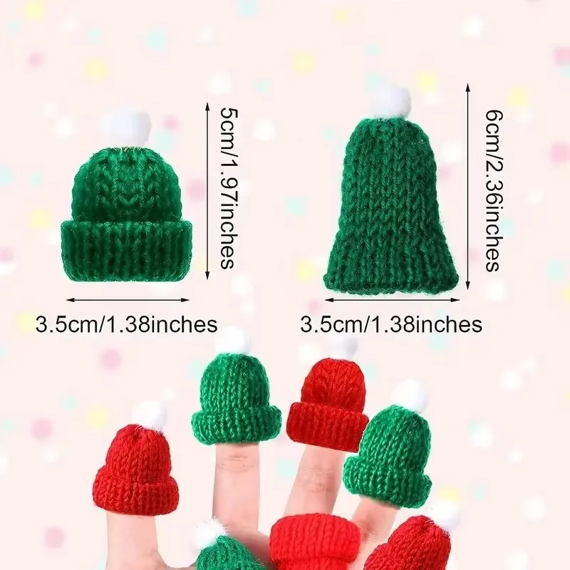 5pcs/set Mini Knitted Christmas Hat Multiple Styles To Choose From Suitable For Mini Toy Dolls Wear DIY Decorative Christmas Hat