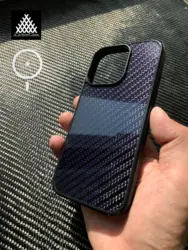 Purple Magnetic Real Woven Carbon Fiber Phone Case for iPhone 16 15 14 13 12 11 Pro Max Wireless Charging Cover with Magsafe
