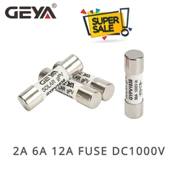 SALE GEYA Solar DC 1000V PV Fuses Links  2A 6A 12A Solar System Protection Size 10*38mm 1PCS 10PCS DC FUSE