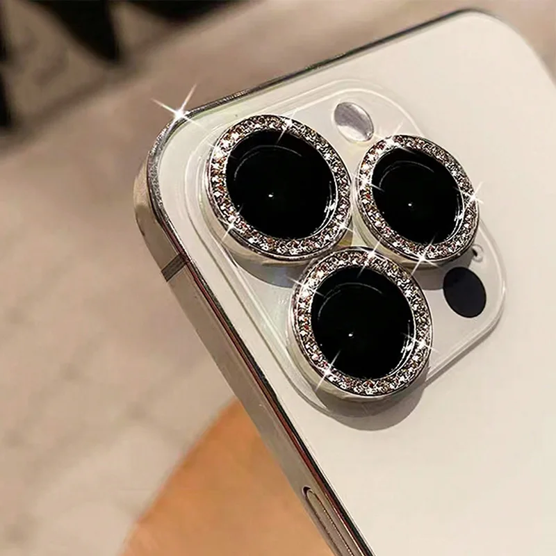 

Bling Glitter Diamond Camera Lens Protector Case For iPhone 17 16 15 14 13 12 11 Pro Max Plus Sreen Protectors Film For iPhone17