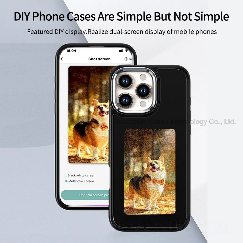 

Чехлы для телефонов с NFC, E-ink и функцией AI для iPhone 17, 16, 15, 14, 13 ProMax с передачей изображения и настраиваемым дисплеем