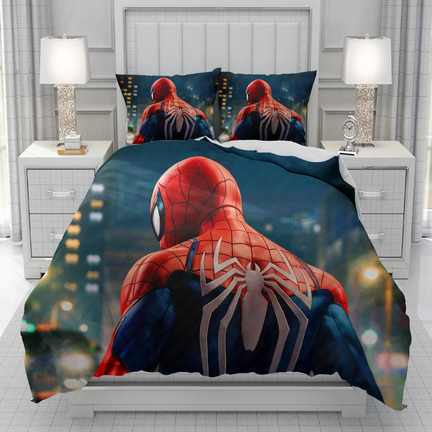 Spider Man  superheroes Duvet Cover men women/Children KID Printing Disney cartoon Bedding Set  Comforter Bed Soft