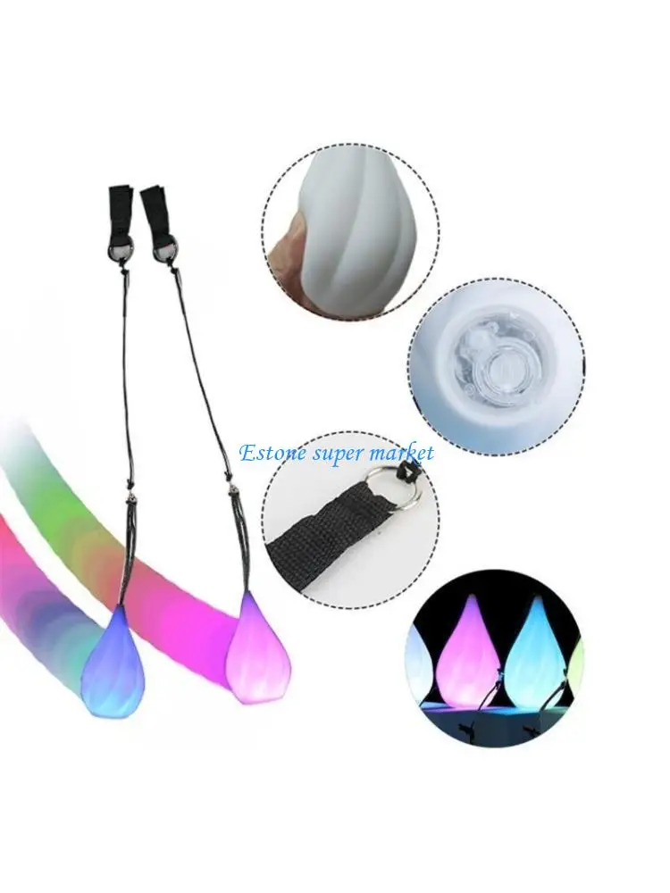 090B Color Changing LED Poi Toy for Beginner to Professional Jugglers Soft Grip Handle Spectacular Visual Experience