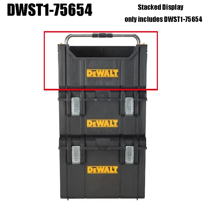 DEWALT DWST1-75654 Tough System Storage Box Tote Type Tool Box Storage Case Tool Box Easy to Carry Long Handle Stacking Storage