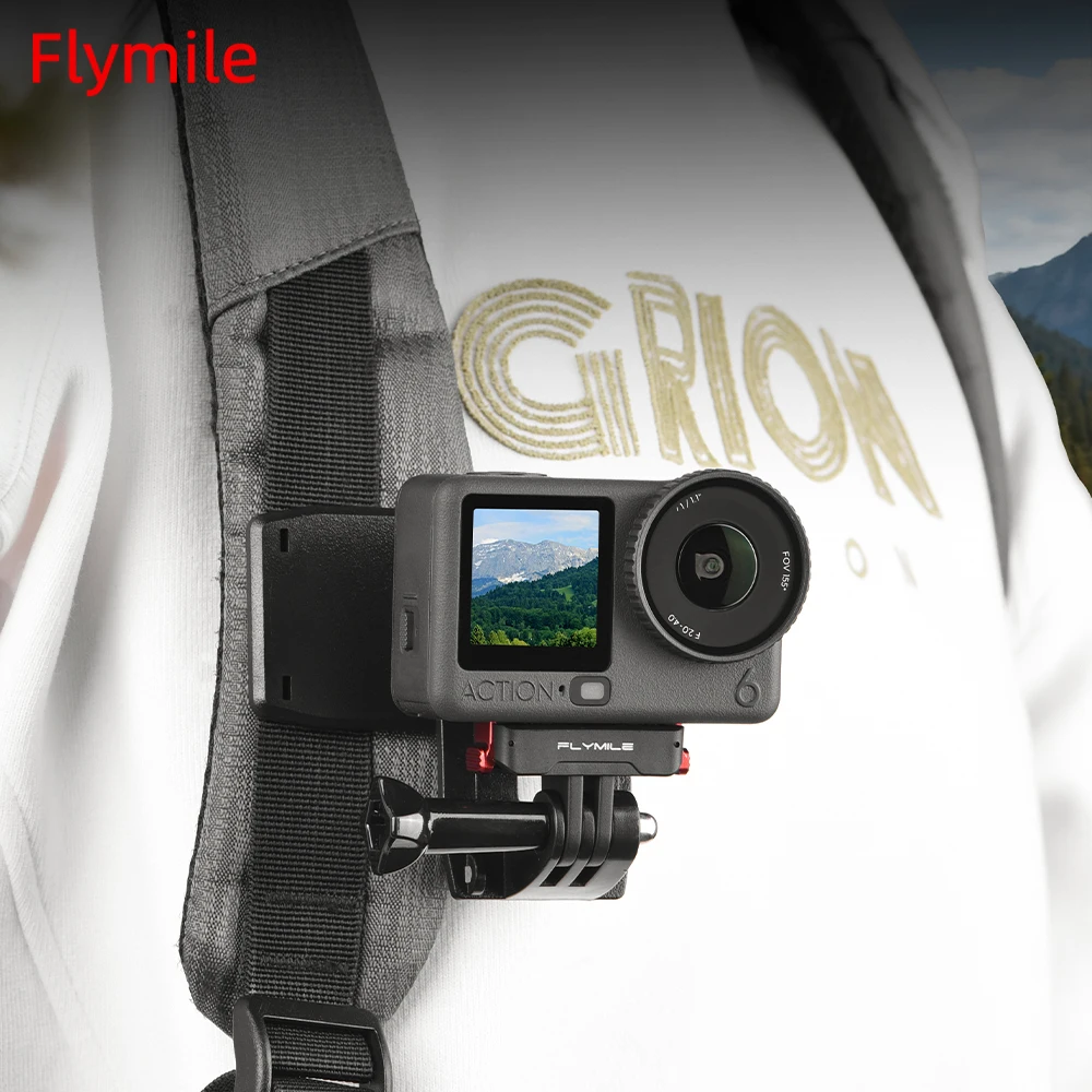 

Flymile Backpack Clip Mount for DJI OSMO Action 6 Accessories Backpack Strap Clamp with Quick Release Base for POV Photography