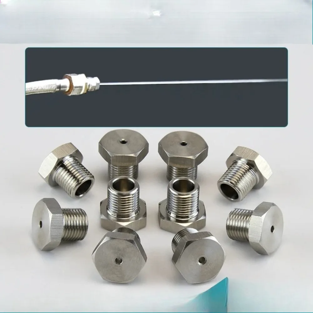 Stainless Steel Hex Head Straight Stream Nozzle, 0 Degree High Pressure Liquid Column Spray Tip Industrial Water Jet Nozzle
