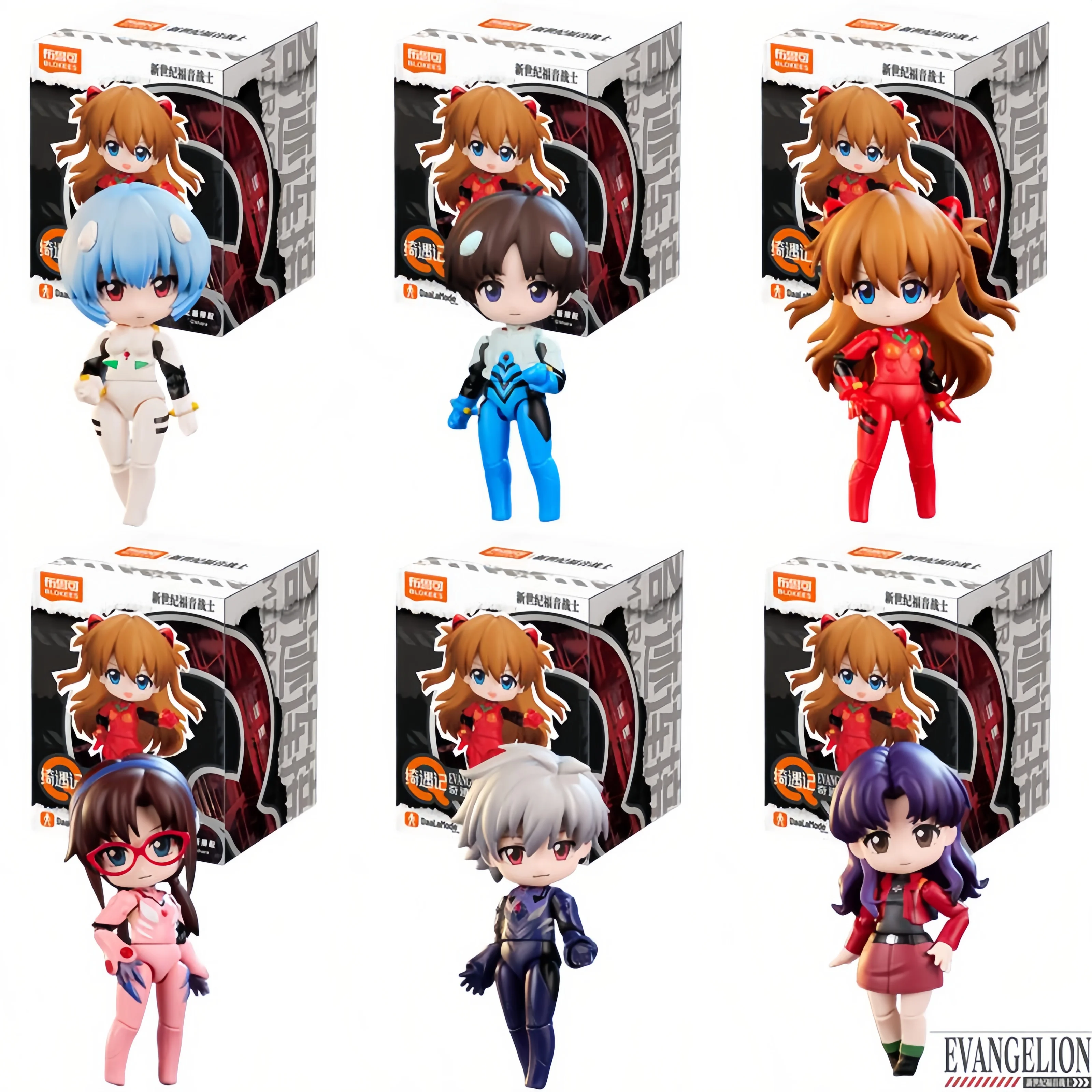 

BLOKEES New Century-Evangelion Cute Mini Series Blind Box Eva Anime Figure Eva Model Ornament Desk Decor Toys Gifts