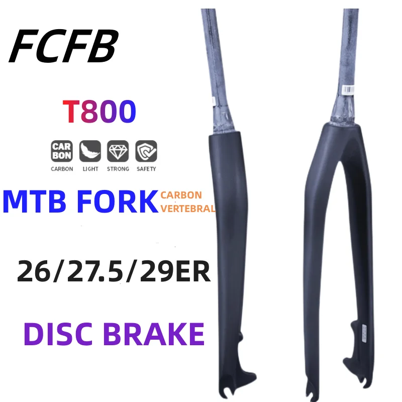 

carbon fork Matte 3K Carbon Fibre Mountain Bicycle Disc Brake Front Fork Tapered Tube MTB Bike Parts 26er 27.5er 29er