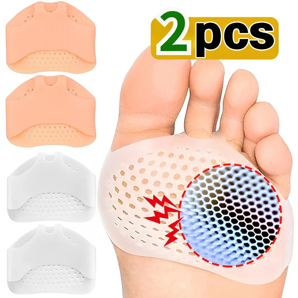 

2PCS Silicone Forefoot Metatarsal Pads Pain Relief Orthotics Foot Massage Anti-Slip Protector Elastic Cushion Foot Care Tool