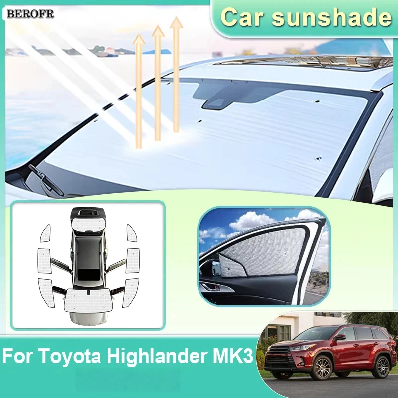 Car Sunshade For Toyota Highlander 2015-2021 Visor Windshield Sunscreen Heat Insulation Sunshade Anti-UV Protection Body Kit