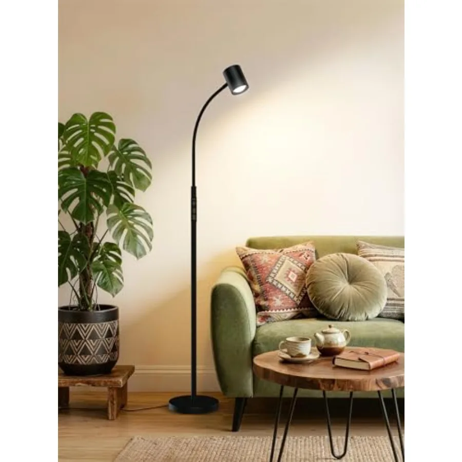 

Floor, 62" Tall LED Floor Lamp, Dimmable Standing Lamp, 7 Brightness and 4 Color Temperature, Adjustable Gooseneck, Touch Contr