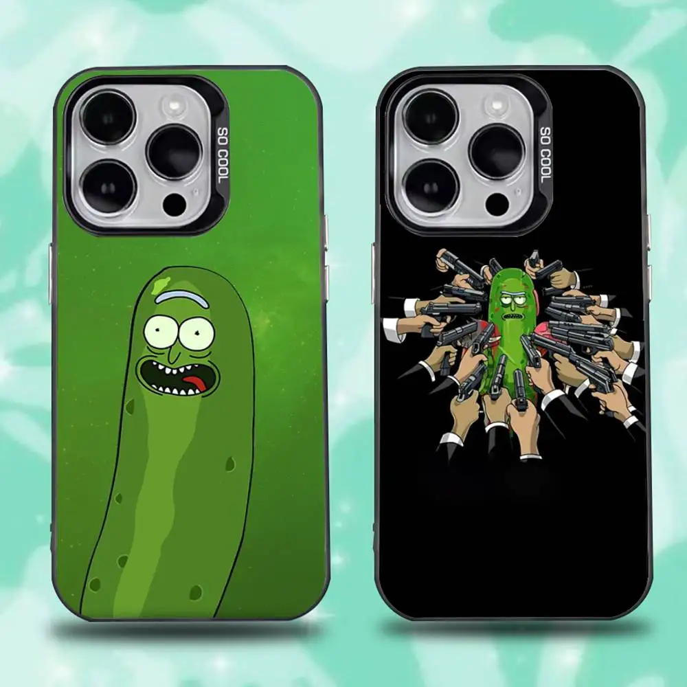 

Pickle Green R-Rick Phone Case For iPhone 16,15,14,13,12,11,Mini,Pro,E,SE4,XS,MAX Black Candy Matte Cover