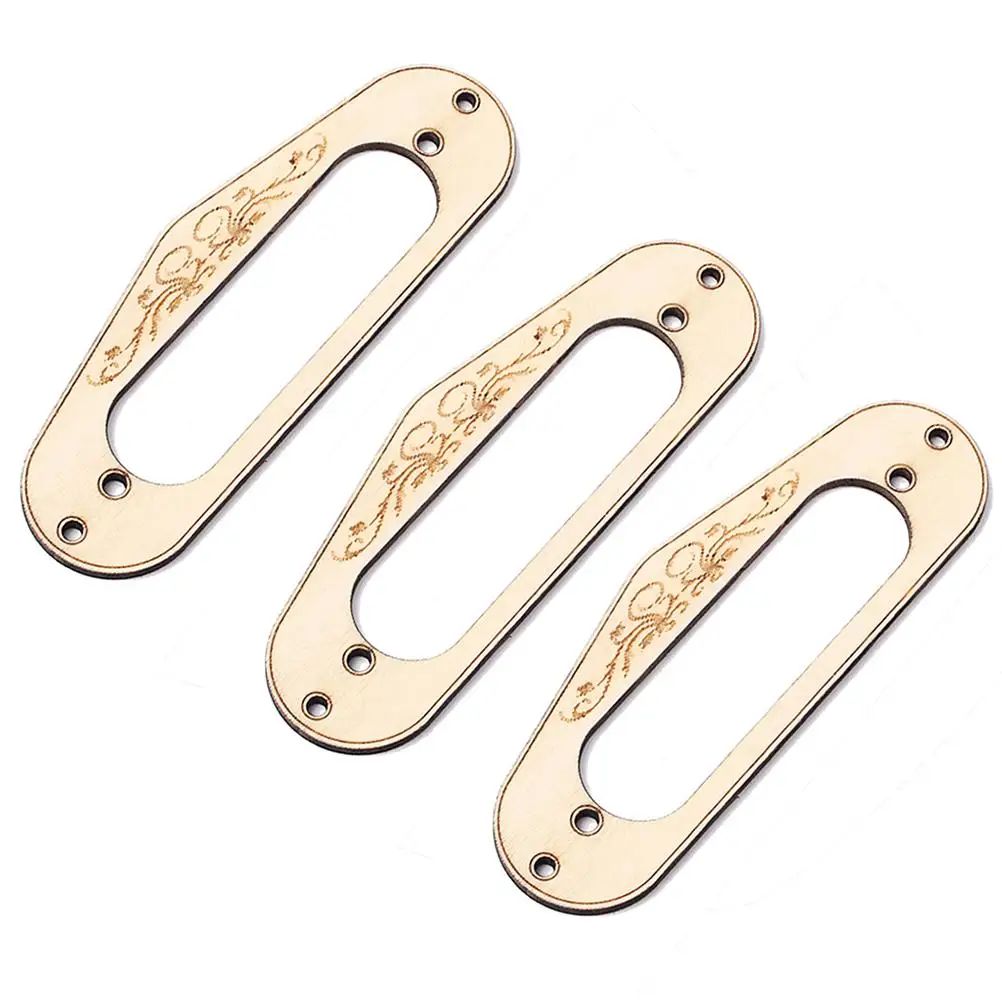 

3pcs Guitar Pickup Frame Maple Mounting Ring for Style Electric Guitar Golden Wooden Single Coil Accessories