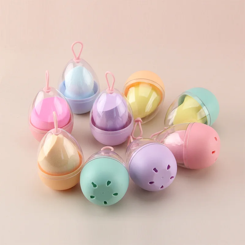 1PC Beauty Egg Organizer Makeup Blender Puff Holder con cordino ovale antipolvere guscio d'uovo cassetta degli attrezzi per il trucco accessori di bellezza