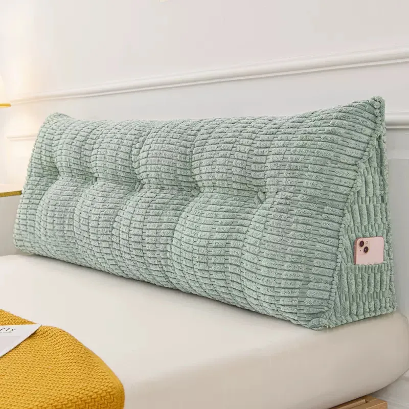 Long Backrest Cushion Bed Pillow Detachable Wash   Sofa Tatami Reading Pillow for Modern Home Decor and Nap New European Style