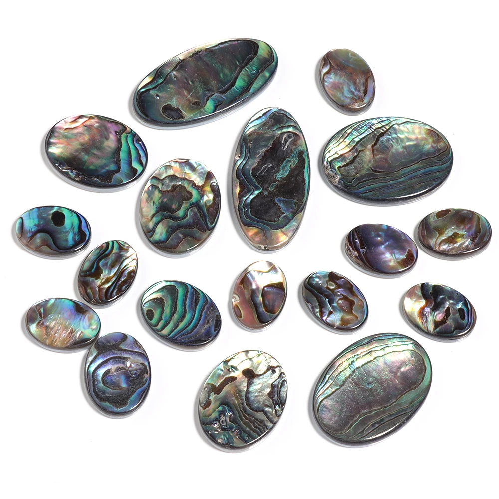 2pcs 10x14 12x16 15x20 15x30mm 18x25 Abalone Oval Beads Shell Cabochons Accessories for DIY Pendant Bracelet Necklace Jewelry