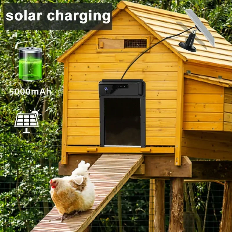 In stock Wholesale and Retail Timer and Night Vision Waterproof IP65 Smart Chicken Coop Door Opener With Camera