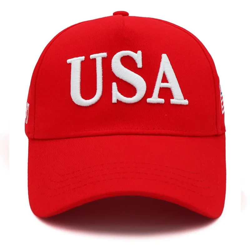 2024 New American Election Hat Letter Embroidered Red Cap American Flag Baseball Cap Party Assembly Hat view 5