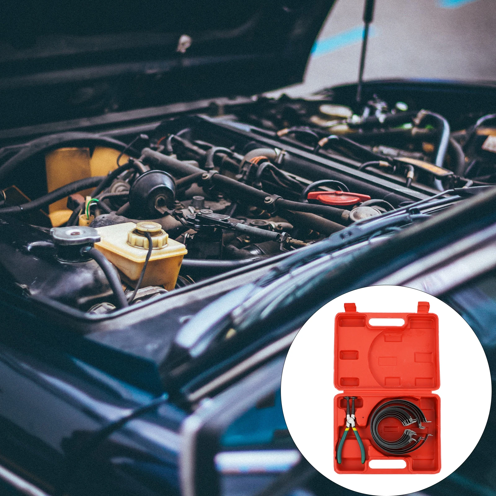 

Piston Ring Compressor Tool Carbon Steel Iron Wide Diameter Fine Tooth Lock Cylinder Installer Car Engines Tractor Truck Racing