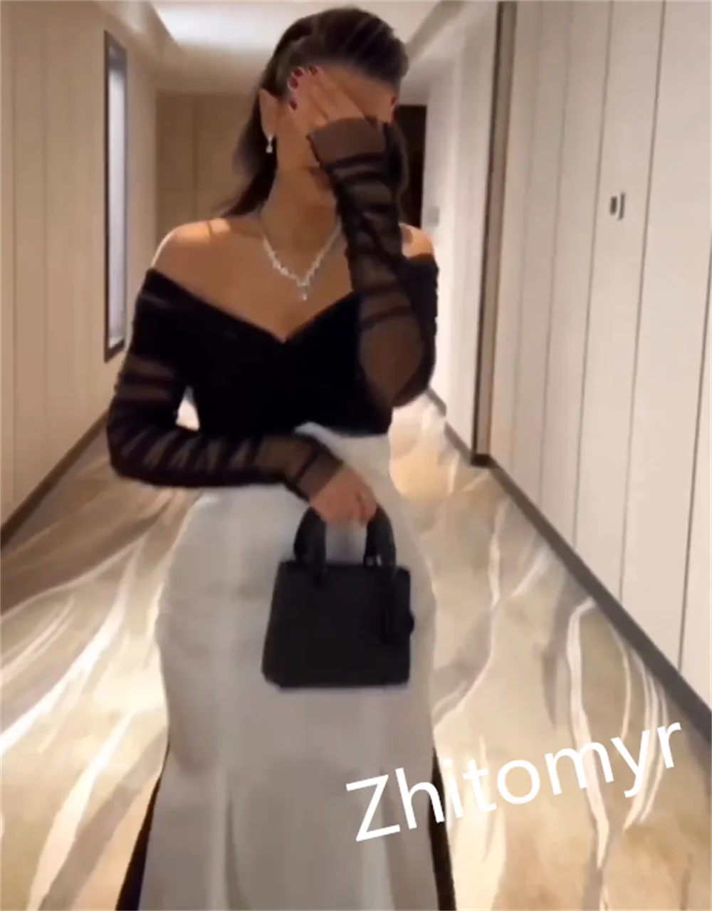 Ball Fashion Customized V-neck Mermaid Anke Length Prom Dresses Tulle Draped Satin Evening Vestido De Casamento 2023