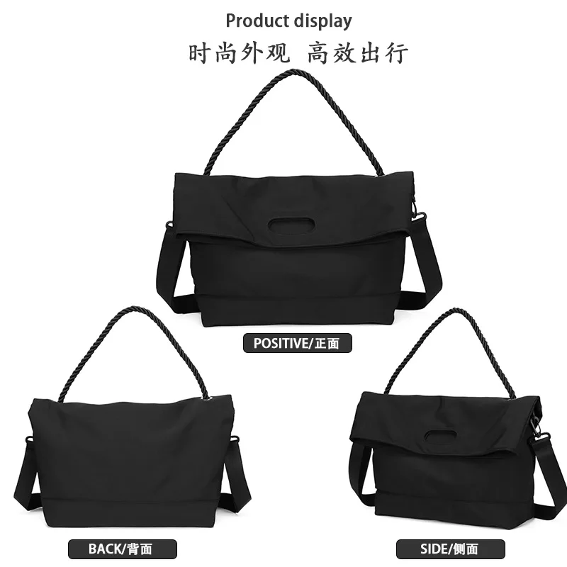 Nylon Fabric Crossbody Bag for Men and Lady New Commuting Large Capacity Sports and Fitness Bag Fashionable Popular Tote Handbag