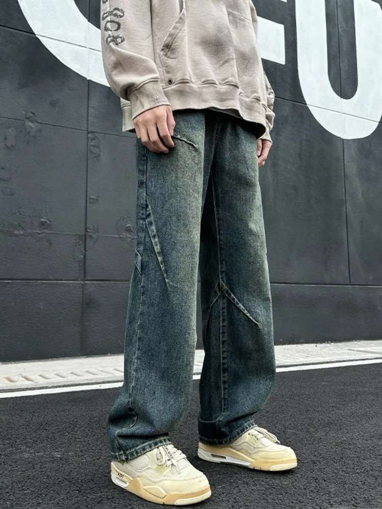 

Мужские джинсы Slim Fit American Washed: новые, осенние, тонкие, больших размеров, свободные, прямые, повседневные, износостойкие брюки