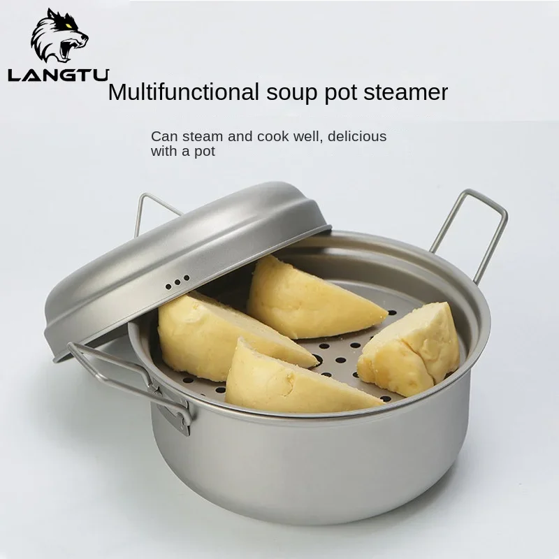 

Multifunctional Soup Pot, Steaming Pot, Camping Set, Portable Outdoor Soup Steaming Boiler Stove, Large Capacity Hot Pot Set