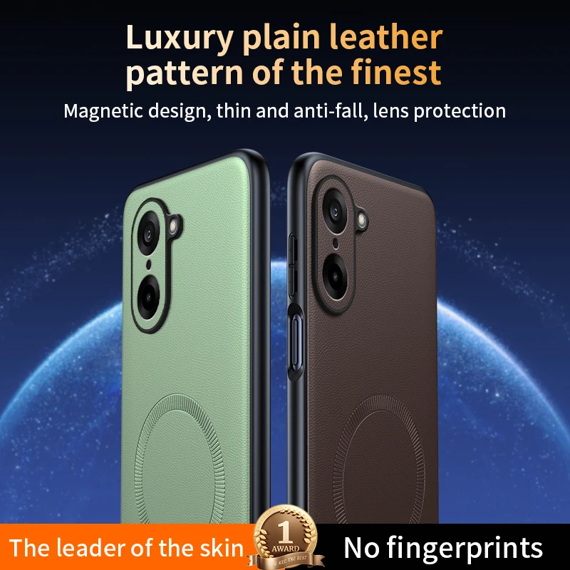 ل OnePlus Ace 5 سباق غطاء درع جلدي مغناطيسي ل OnePlus Ace 5 سباق مضاد للبصمة عدم الانزلاق PC + TPU