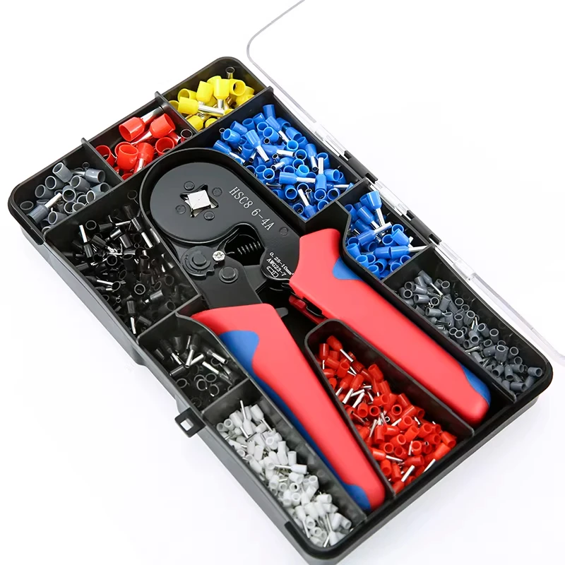 

Клещи для обжима HSC8 6-4A, инструмент для обжима трубчатых клемм и наконечников проводов, для бытового электроинструмента, в комплекте с коробкой, клещи для обжима наконечников