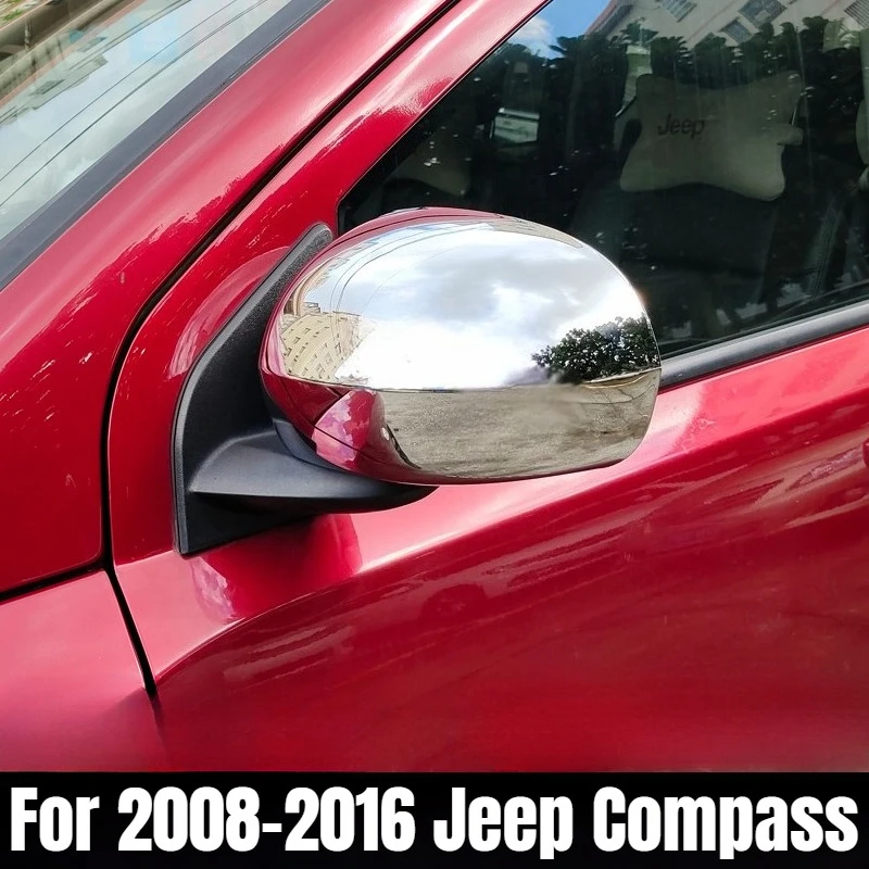 

Chromed ABS Plastic 2PCS Side Door Mirror Cover Protector Trim For Jeep Compass 2011 2012 2013 2014 2015