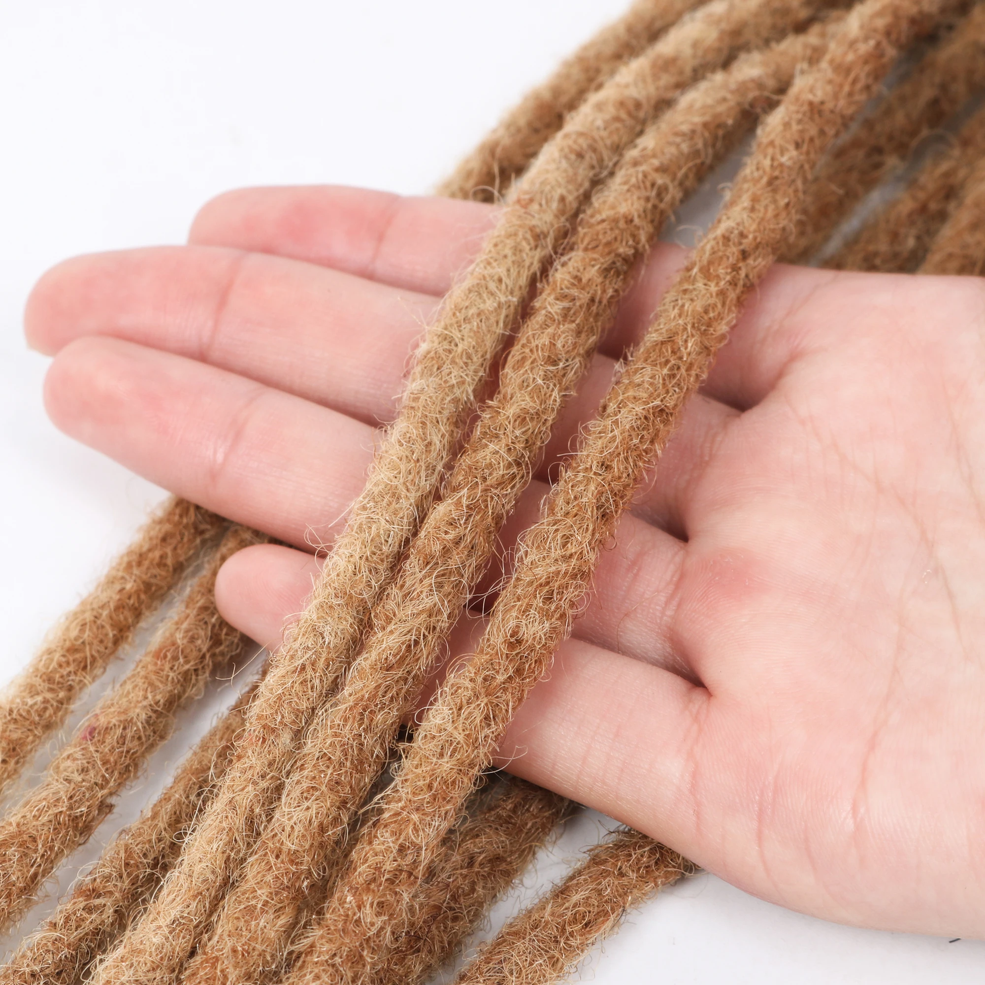 

Locs Extensions Thickness Dreadlock Extensions Soft 100% Human Hair Natural Black For Women Men Full Handmade Permanent Locs