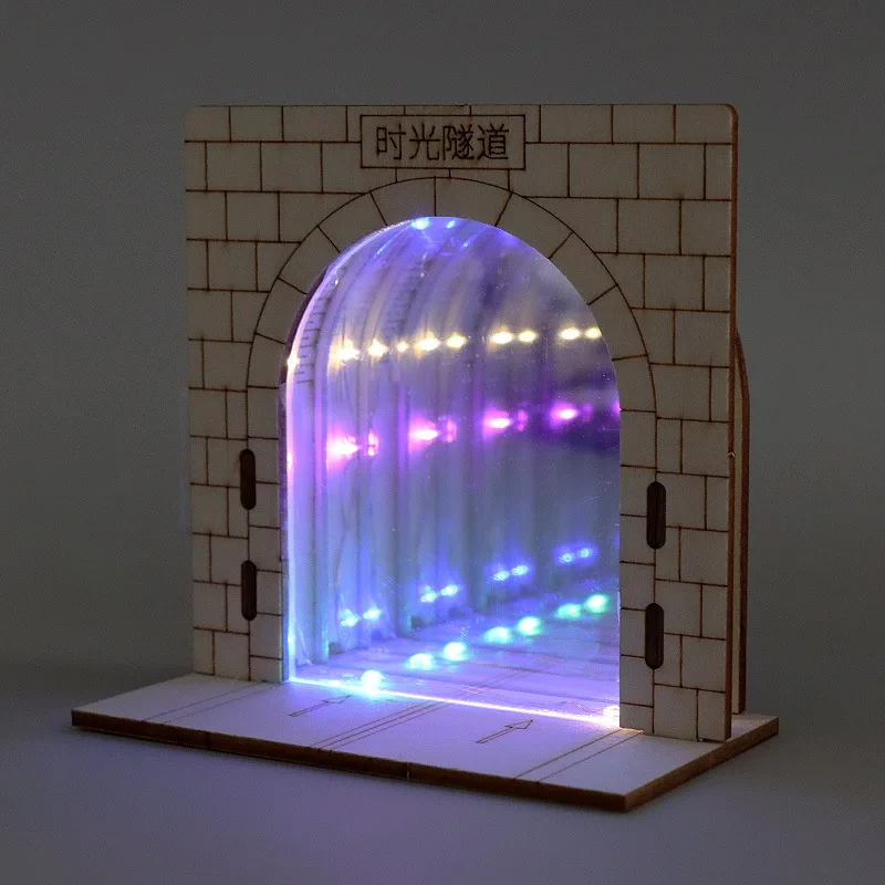 DIY Abyss Mirror Time Tunnel Lamp Visual Calming Fidget Color Glowing Desk Hobby Collectible Indoor Art Decor Holiday Supply