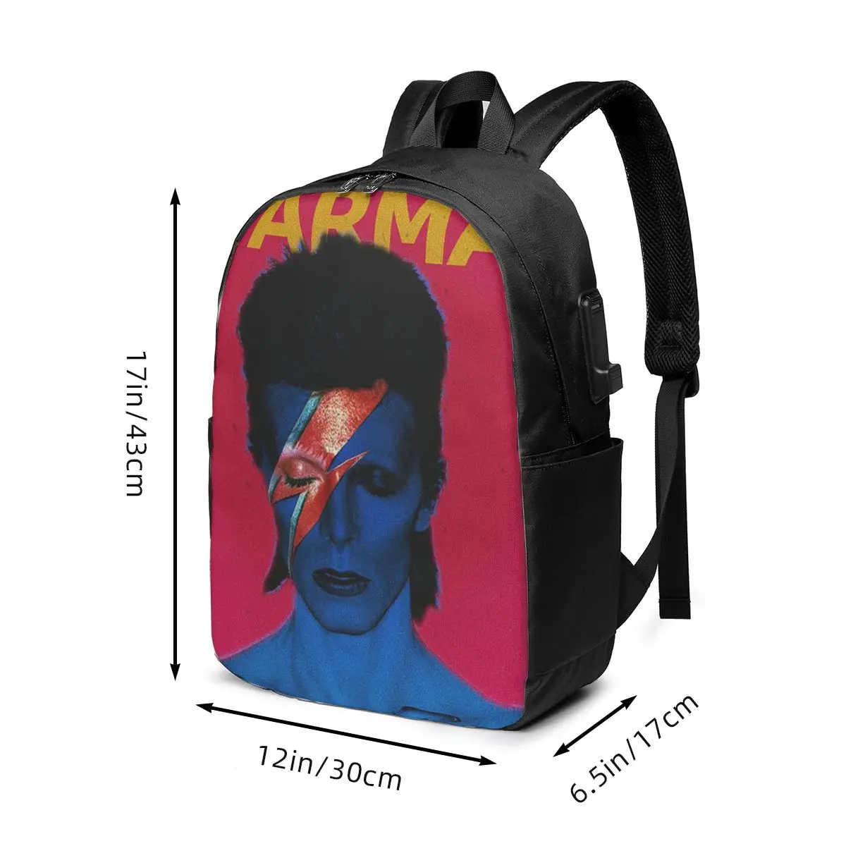 Davids Bowied Backpack Travel Notebook Bag Computer College Student School Bag Laptop Shoulder Bags for Men Women view 6