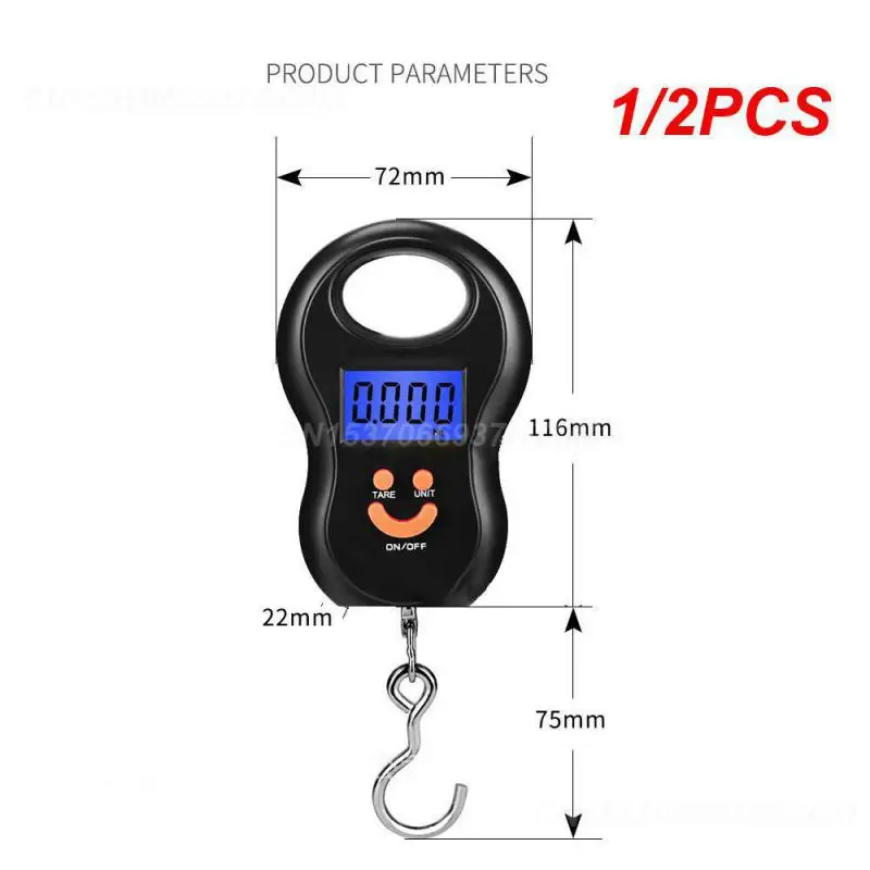 1/2PCS Electronic 50Kg 10g Hanging Scale LCD Digital Scale BackLight Fishing Weights Pocket Scale Luggage Scales kitchen Fruit