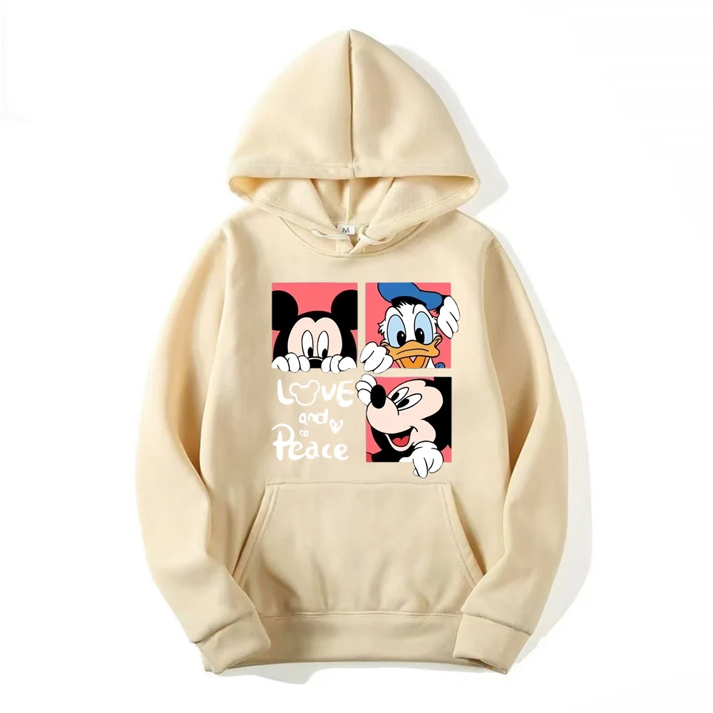 Disney Mickey Mouse Minnie Mouse Woman Hoodie Cartoon Anime Women Pullover Casual Autumn Winter Couple Oversized Sweatshirts