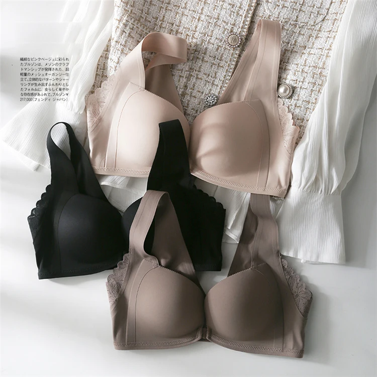 

Sexy Gathered No Steel Ring Bra Women's Backless Underwear Vest Style Front Buckle Adjustable Smooth Backless Bra Young Women