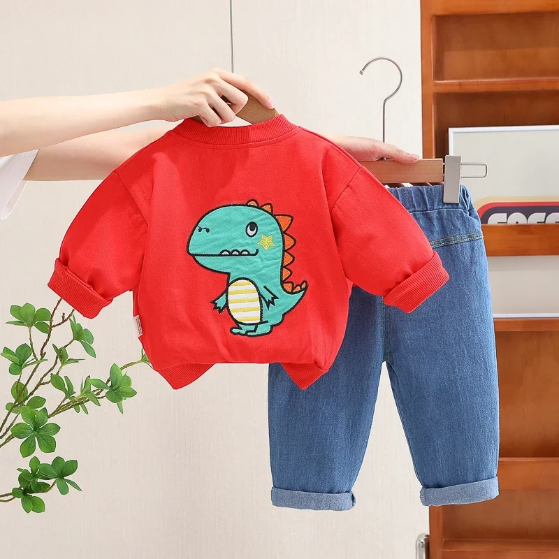 New Spring Children Sport Clothes Kids Boys Patchwork Hoodies Jacket T Shirt Pants 3Pcs/Set Baby Infant Tracksuit 0-5 Years